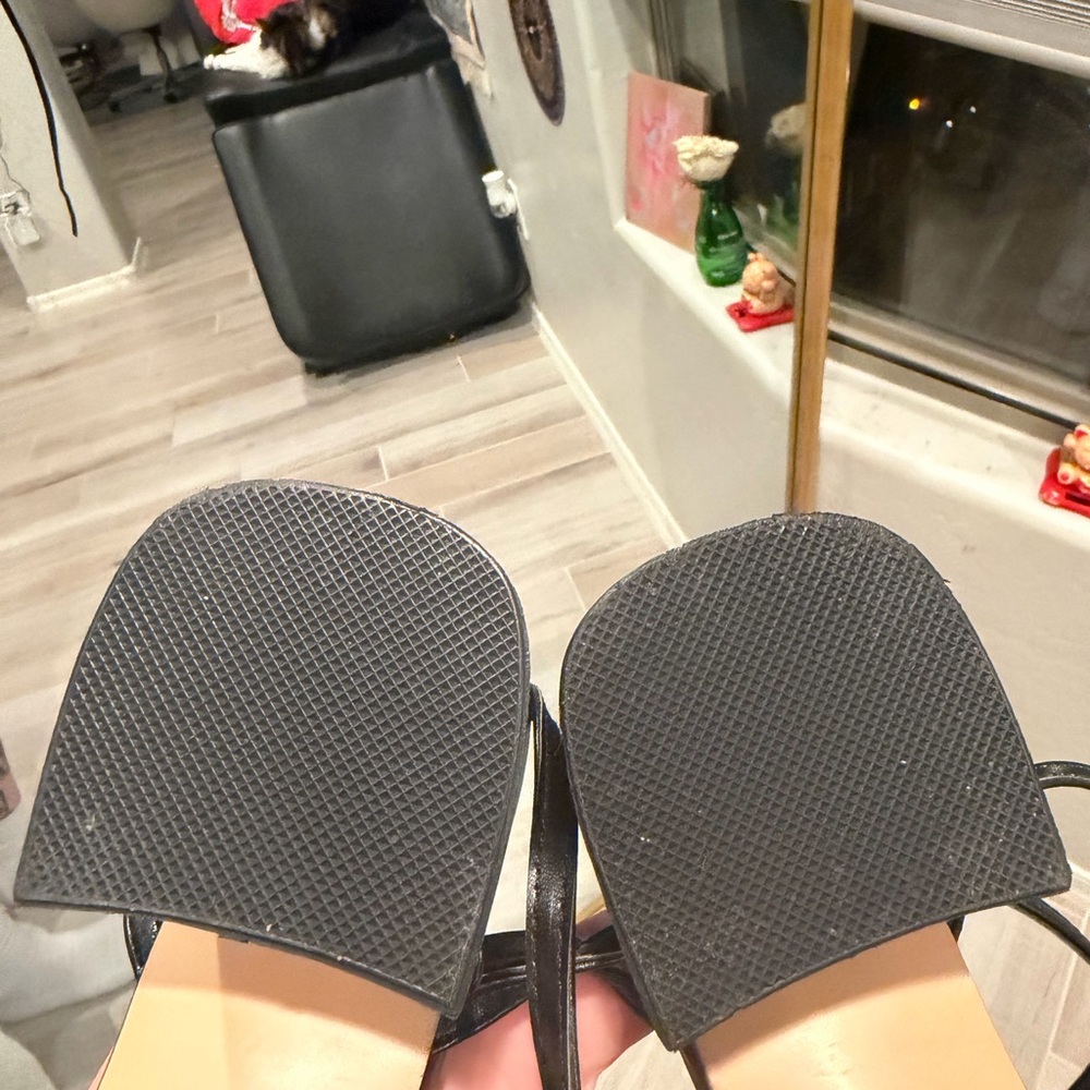 Public Desire Black Woven Heels - Picture 3 of 4